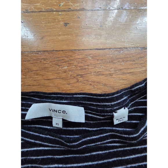 Vince Womens Striped Scoop Neck 3/4 Sleeve Top Gray Sz Small Lightweight A001048 - Picture 4 of 8